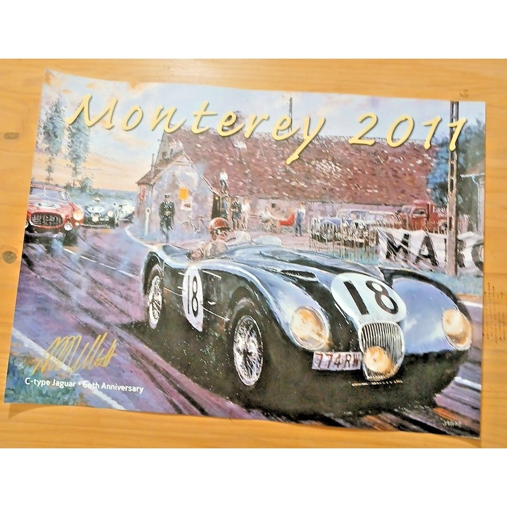 Nicholas Watts Monterey 2011 Poster  19"x26"  Autographed Signed C-Type Jaguar